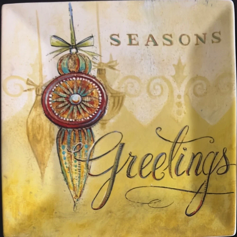 Oneida Seasons Greetings Holiday Accent Plates Set of 4 Christmas‎ Decor